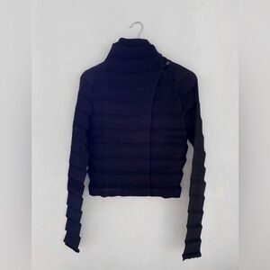 Issey Miyake Pleated Jacket / Cardigan, Black, Size S